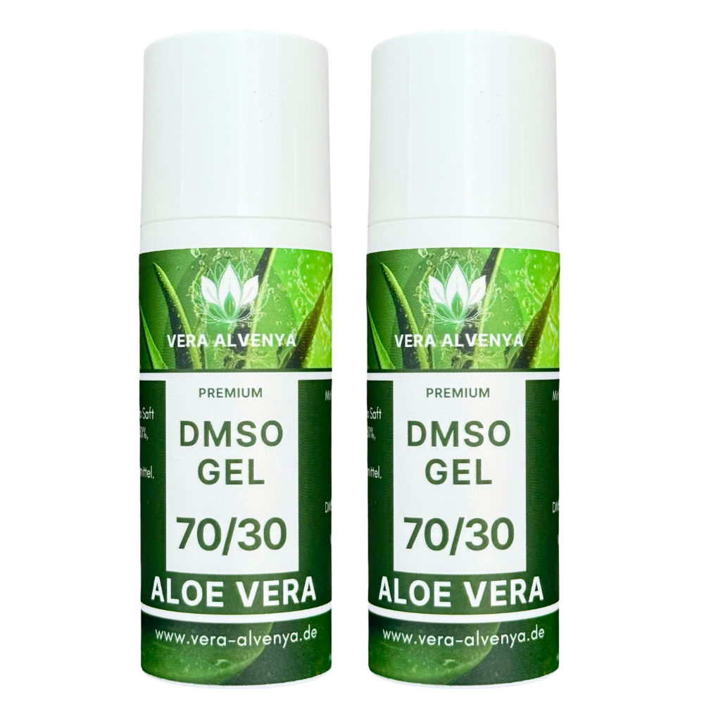 2x DMSO Aloe Vera Gel 70/30 Aloe Vera Saft aus frischen Blättern, DMSO mit 99,9% Reinheit